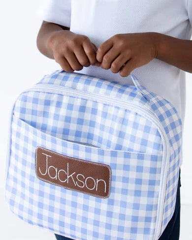 Blue Gingham Lunch Bag (monogram included)