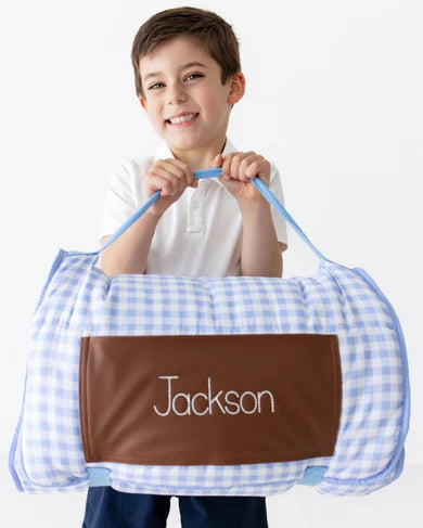 Blue Gingham Nap Mat (Monogram Included)