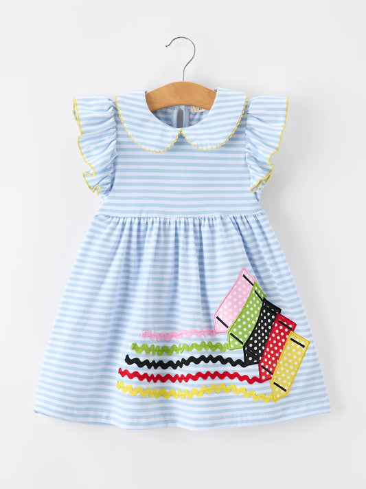 Back to School Crayon Ruffle Dress