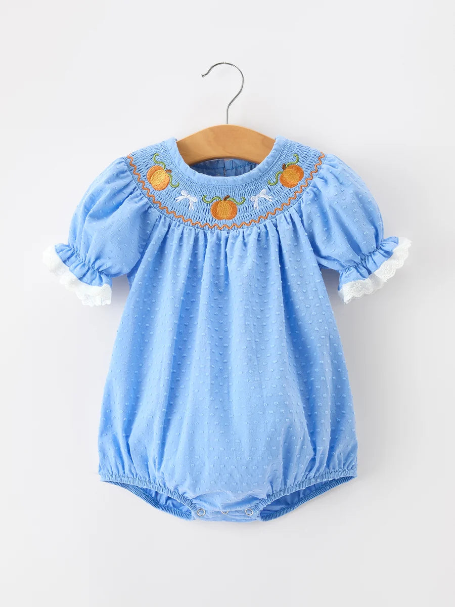 Blue Pumpkin Smocked Bubble