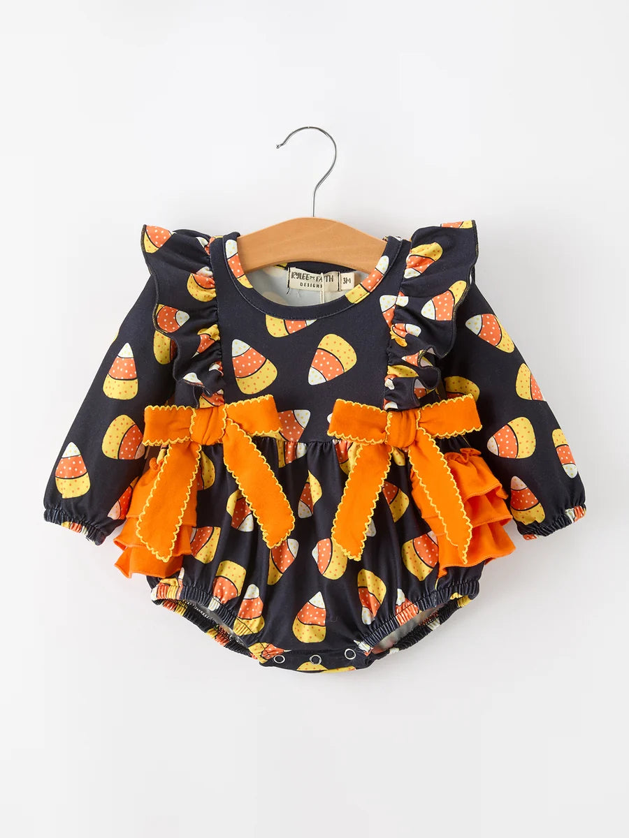 Halloween Candy Corn Ruffle Bubble