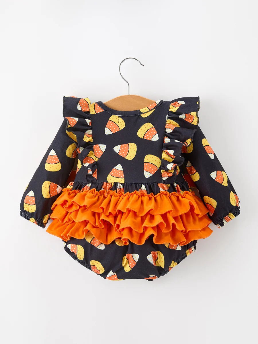 Halloween Candy Corn Ruffle Bubble