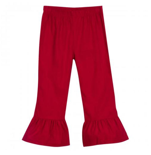 Girl's corduroy ruffle pants