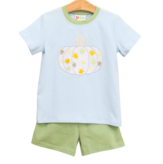 Boys Autumn Pumpkin Short Set