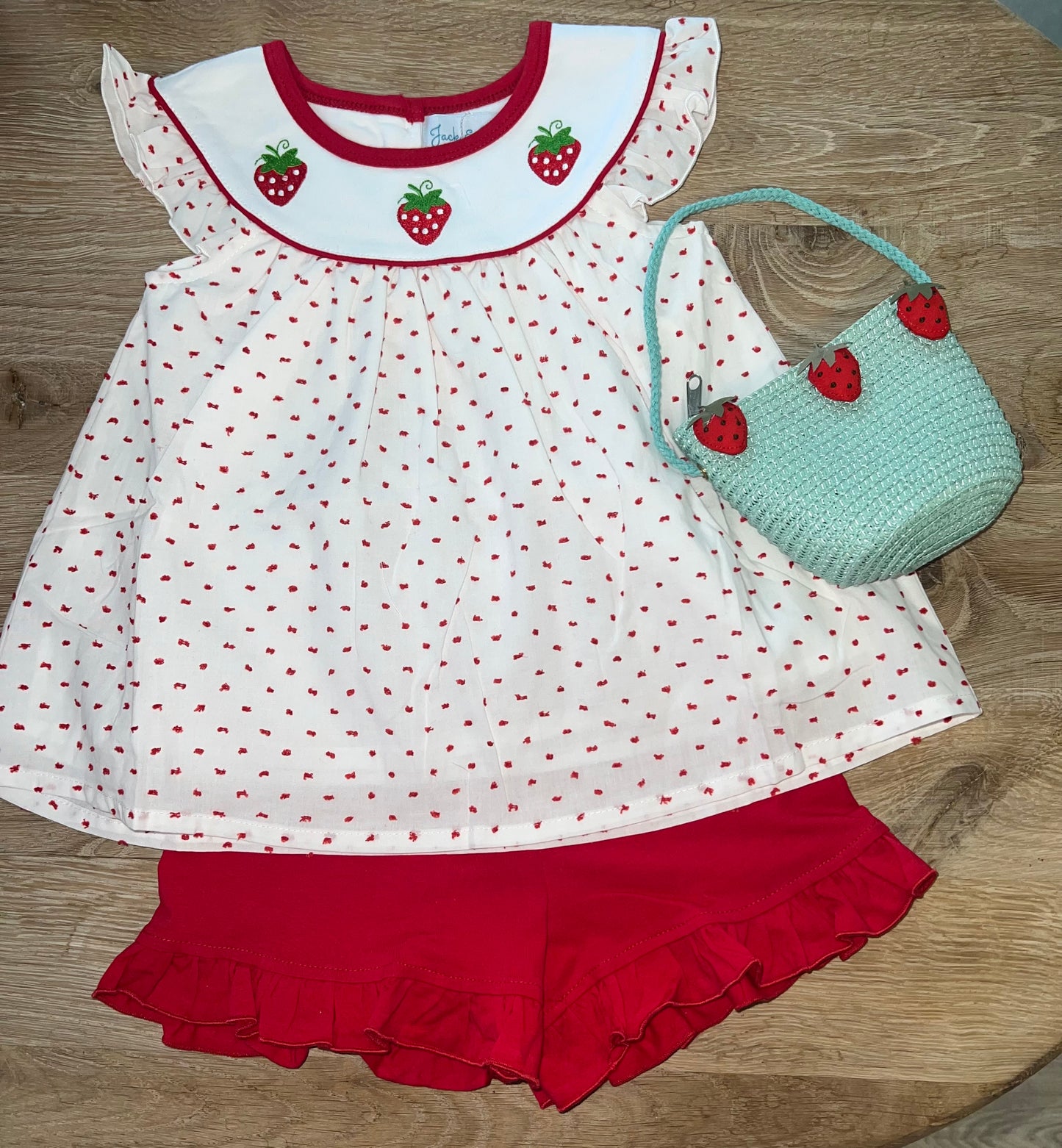 Strawberry Ruffle Short Set