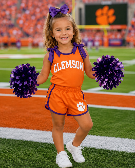 *Pre Order* Clemson Tigers Bow Short Set