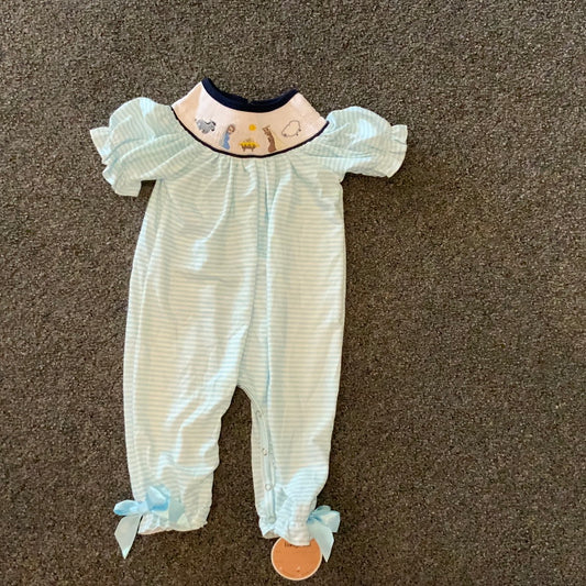 Girls smocked Nativity romper