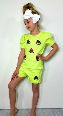 Watermelon Sequin Girls Set