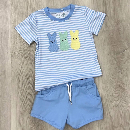 Boys Striped Peep Bunny Set