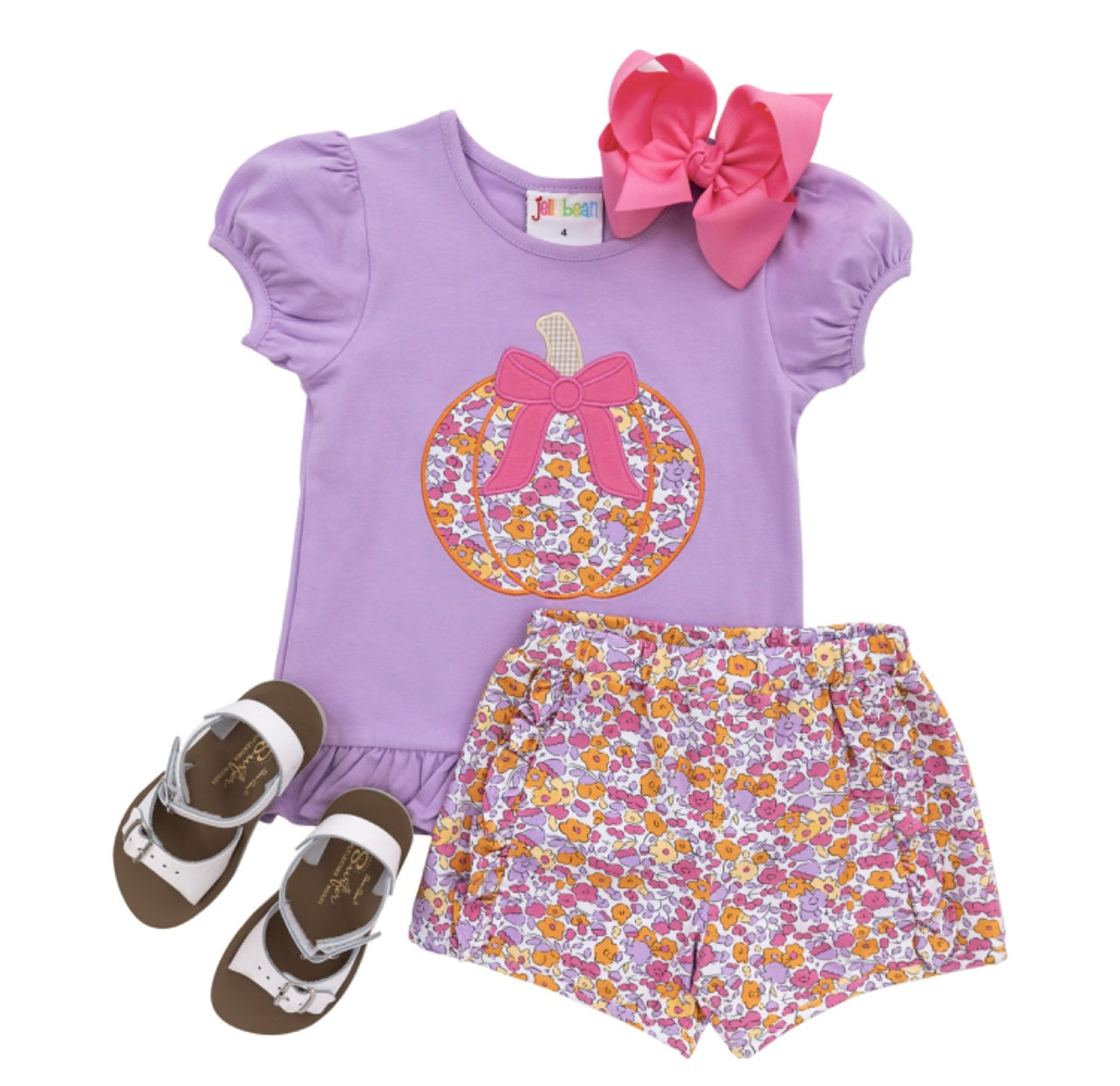 Fall Floral Appliqué Short Set