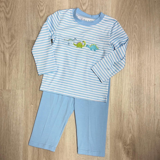 Striped Dinosaur Pant Set