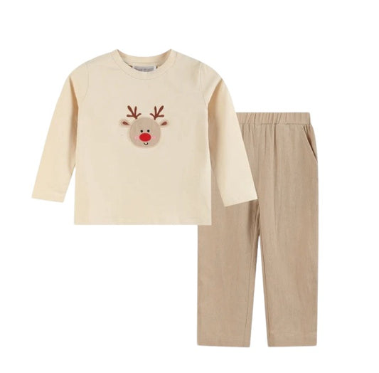 Light Brown Reindeer Shirt and Brown Pants