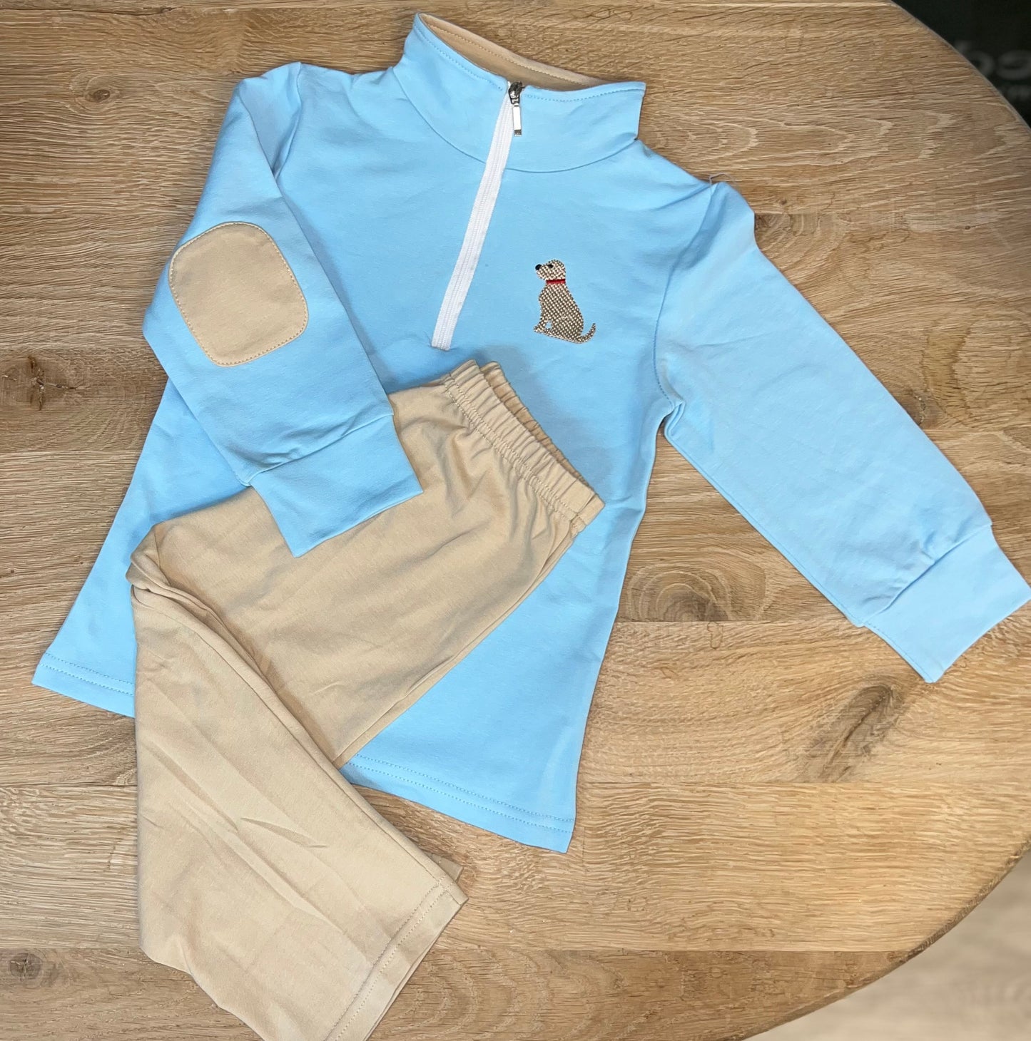 Puppy Dog Quarter Zip Pant Set