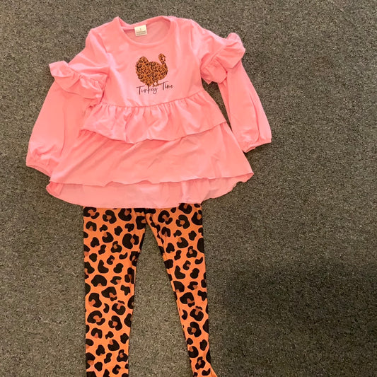 Girls Cheetah Thanksgiving Set