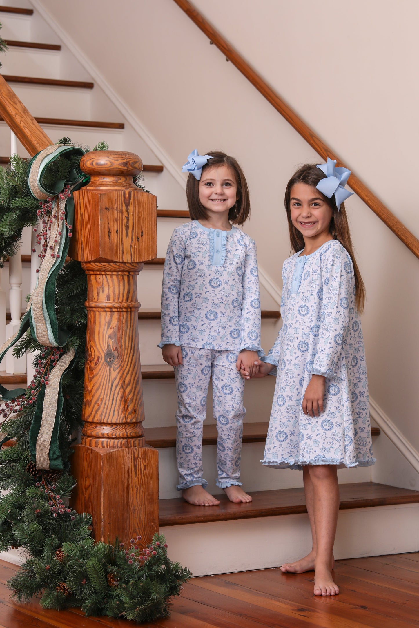 Christmas Toile Ruffle Pants Set