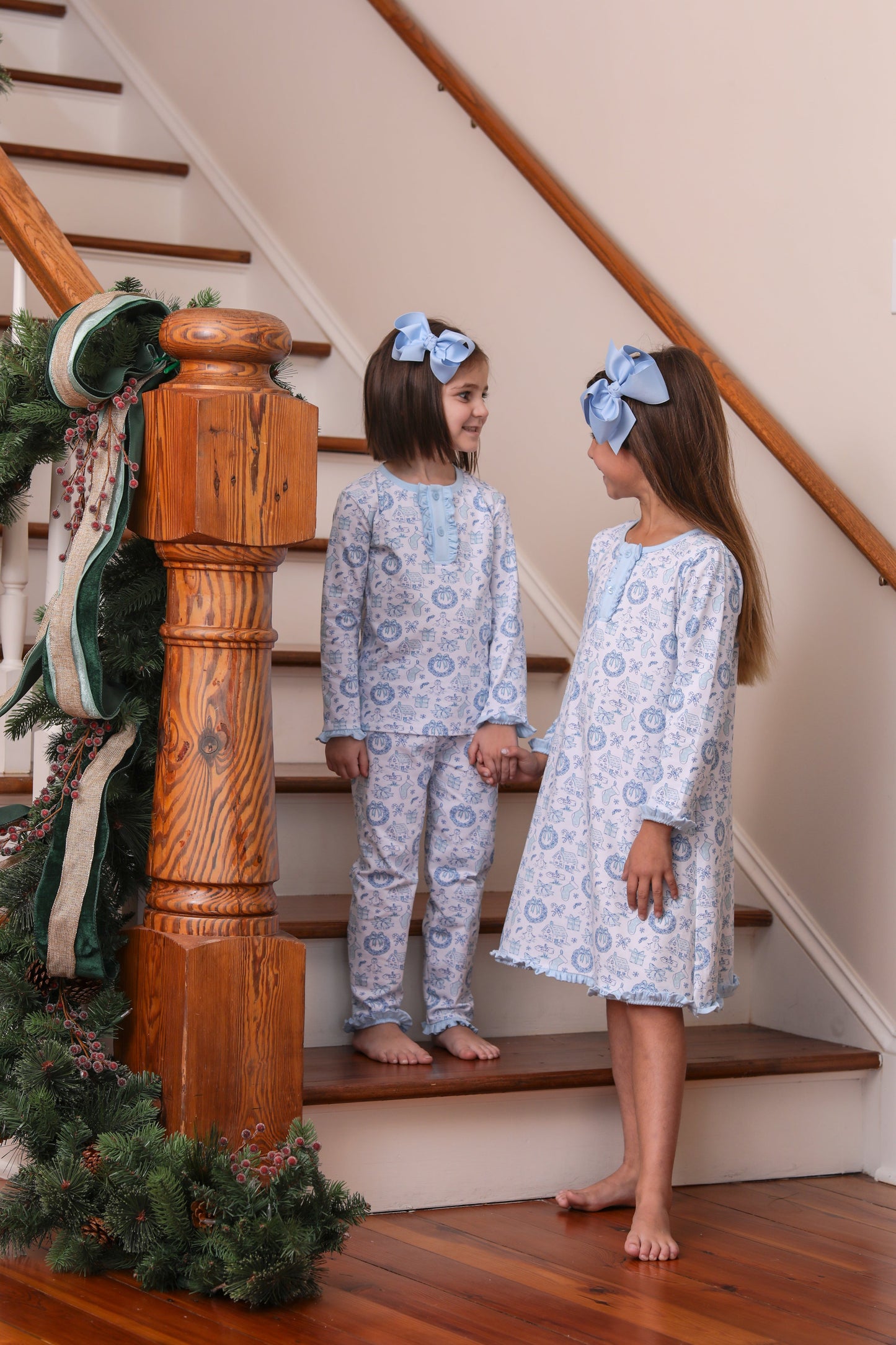 Christmas Toile Ruffle Pants Set