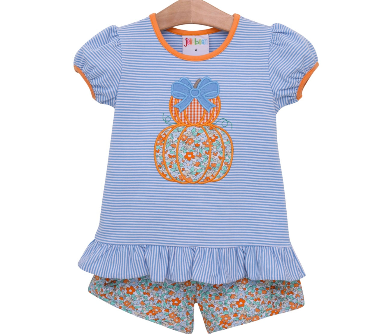 Pumpkin Stack Ruffle Short Set