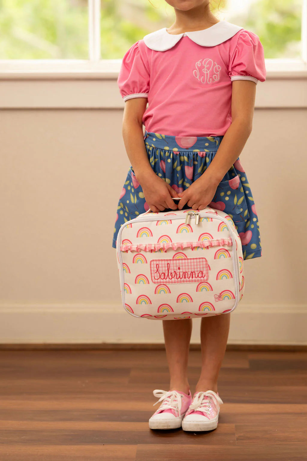 Lunch Bag- Rainbows (monogram included)