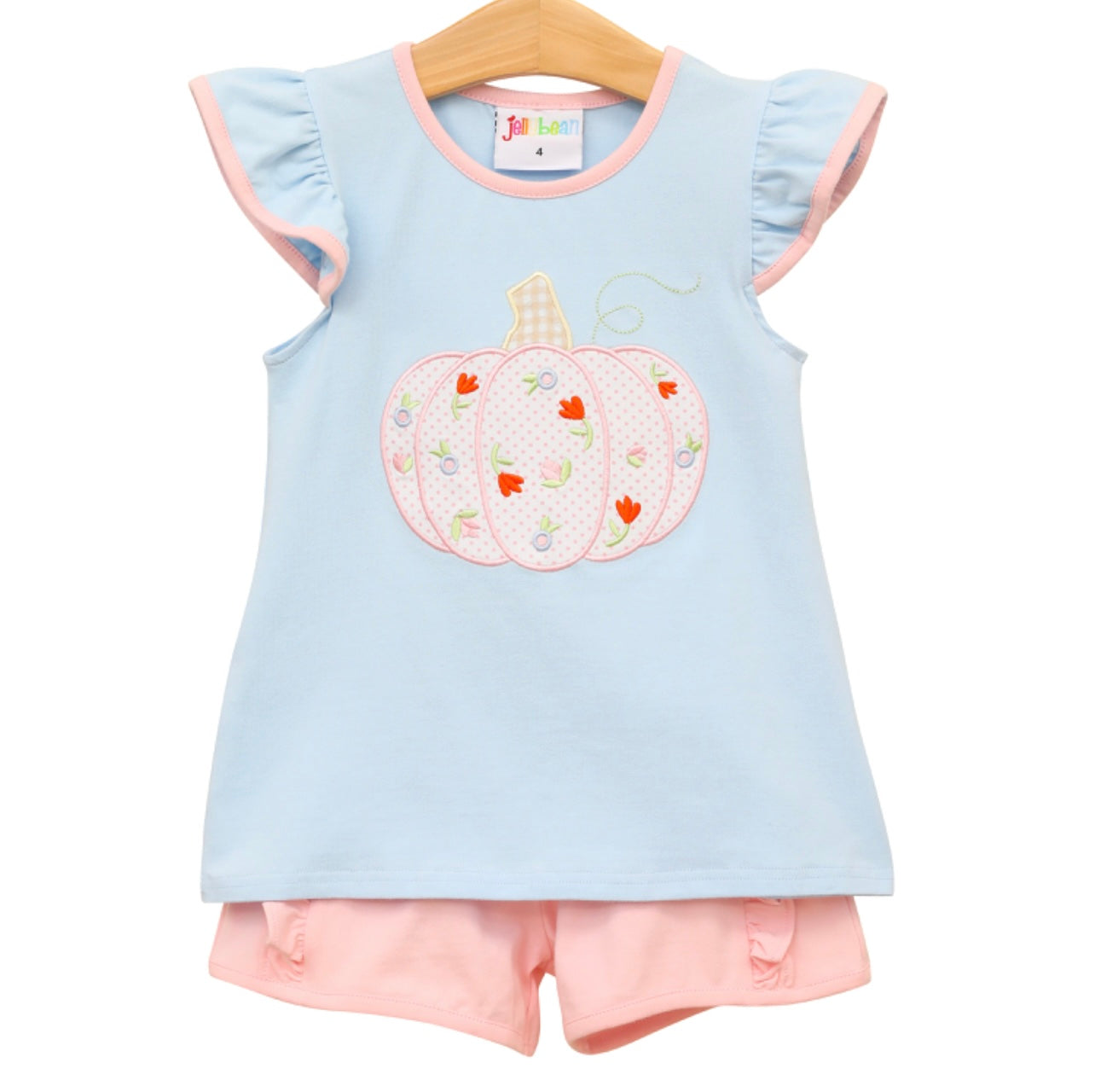 Autumn Pumpkin Ruffle Short Set