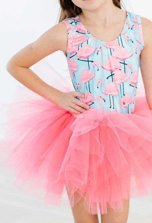 PRETTY IN PINK FLAMINGOS TANK TUTU LEOTARD
