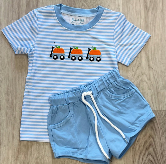 Boys Pumpkin Pull Short Set