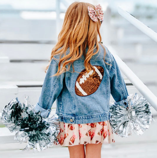 Football Sequin Jean Jacket