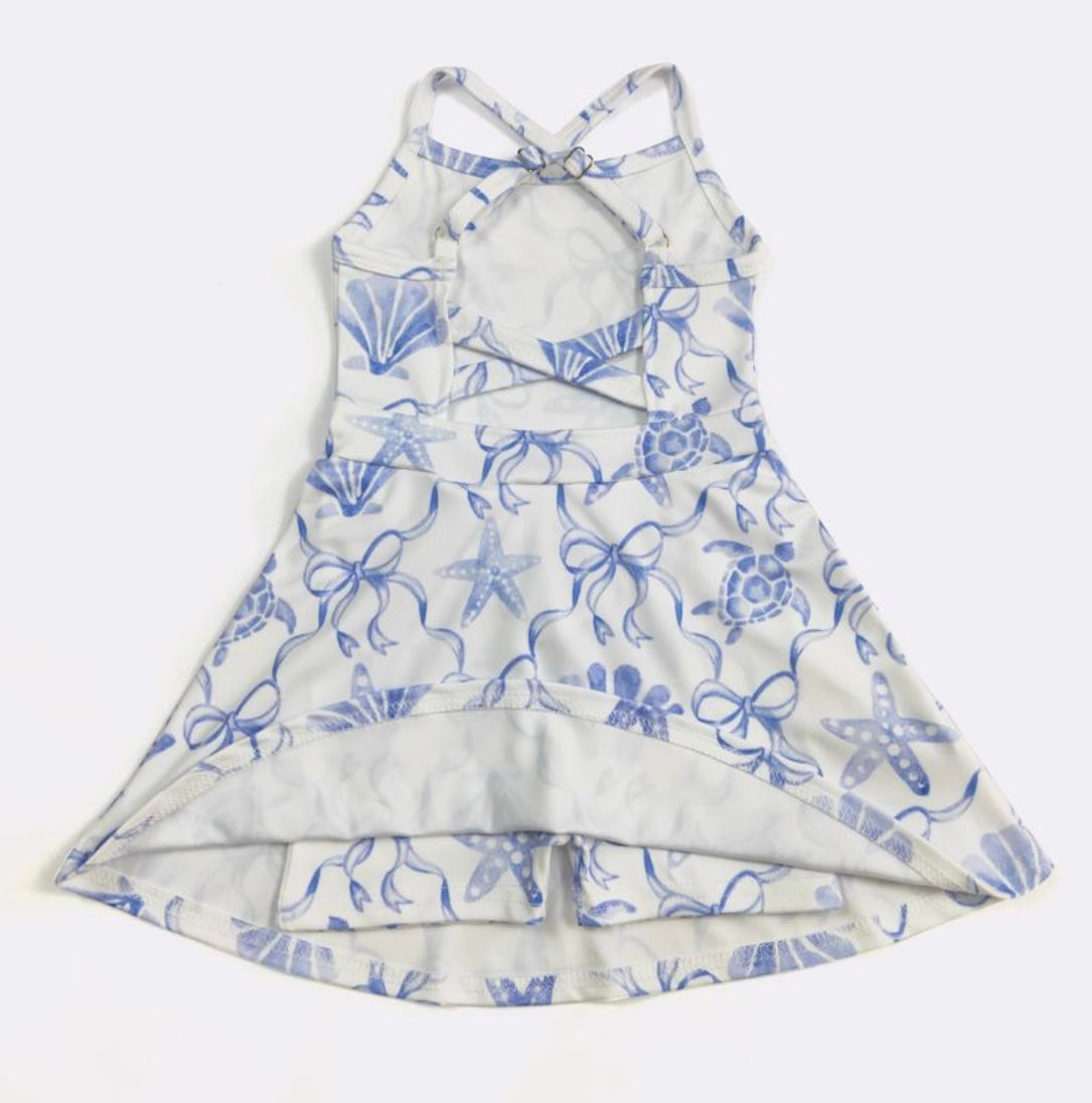 Seaside Coquette Athletic Girls Dress