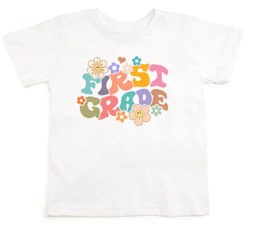 FIRST GRADE RETRO SHORT SLEEVE T-SHIRT - WHITE