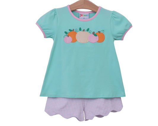 Pastel Pumpkin Scalloped Short Set