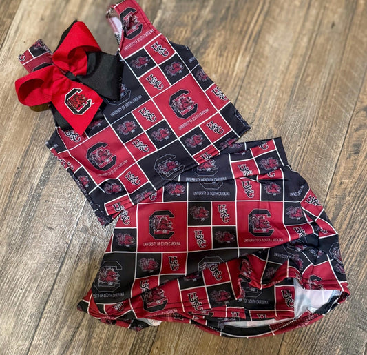 Gamecock Girls Athleisure Skort Set