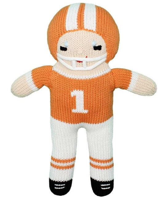 Football Player Knit Doll - Orange & White