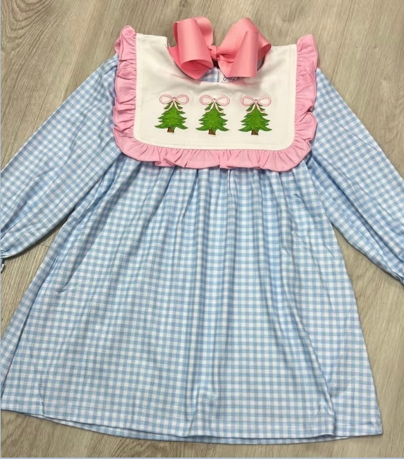 Christmas Blue Tree Dress
