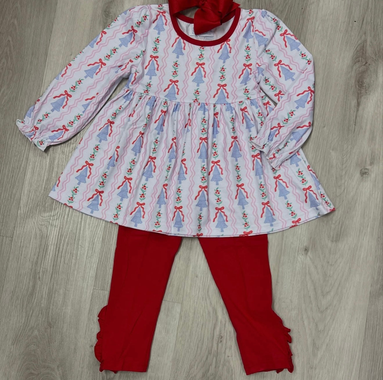 Christmas Tree Floral Pant Set