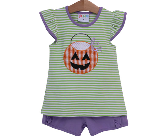 Halloween Bucket Ruffle Short Set