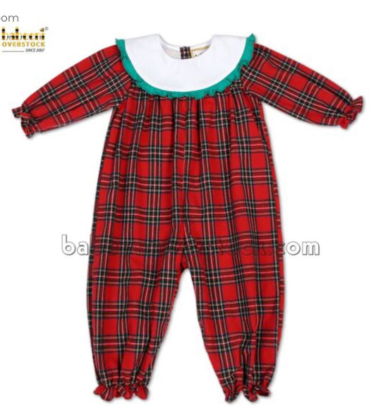 Red and green plaid girl bubble