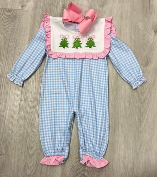 Christmas Blue Tree Romper