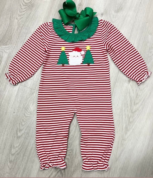 Red Stripped Santa Romper