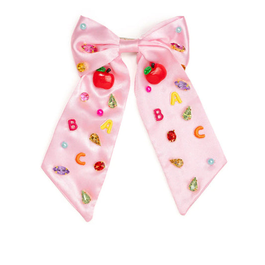 Sweet Wink Back To School Cutie Gemstone Hair Bow Clip