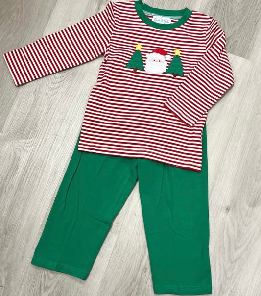 Red Stripped Christmas Boys Pant Set