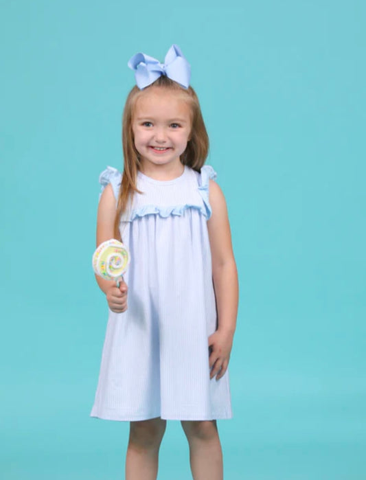 Bella Dress- Light Blue Stripe