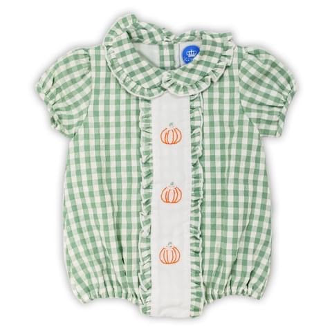 Krewe Kids Girls Gingham Pumpkin Bubble