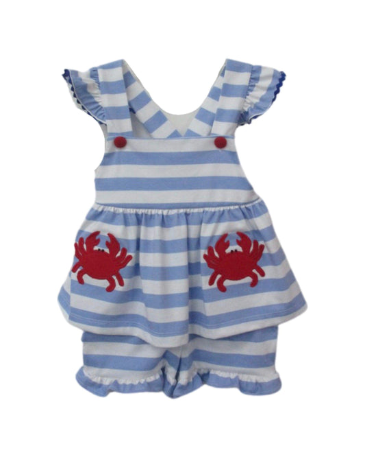 Light Blue Ruffle Crab Short Set