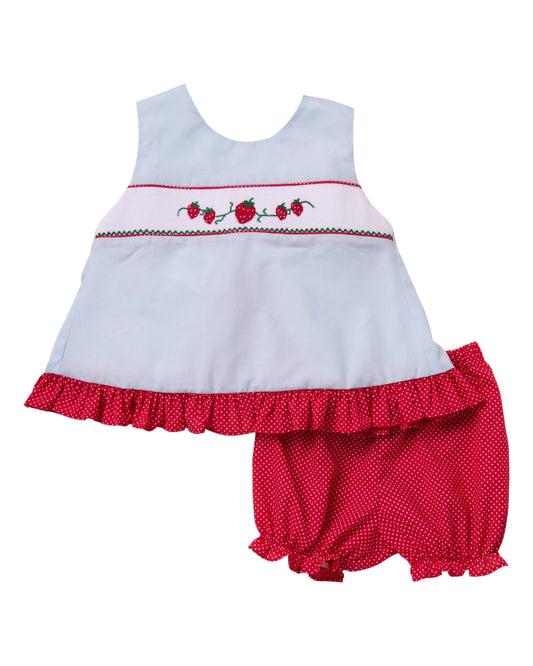 Smocked Strawberry Short Set