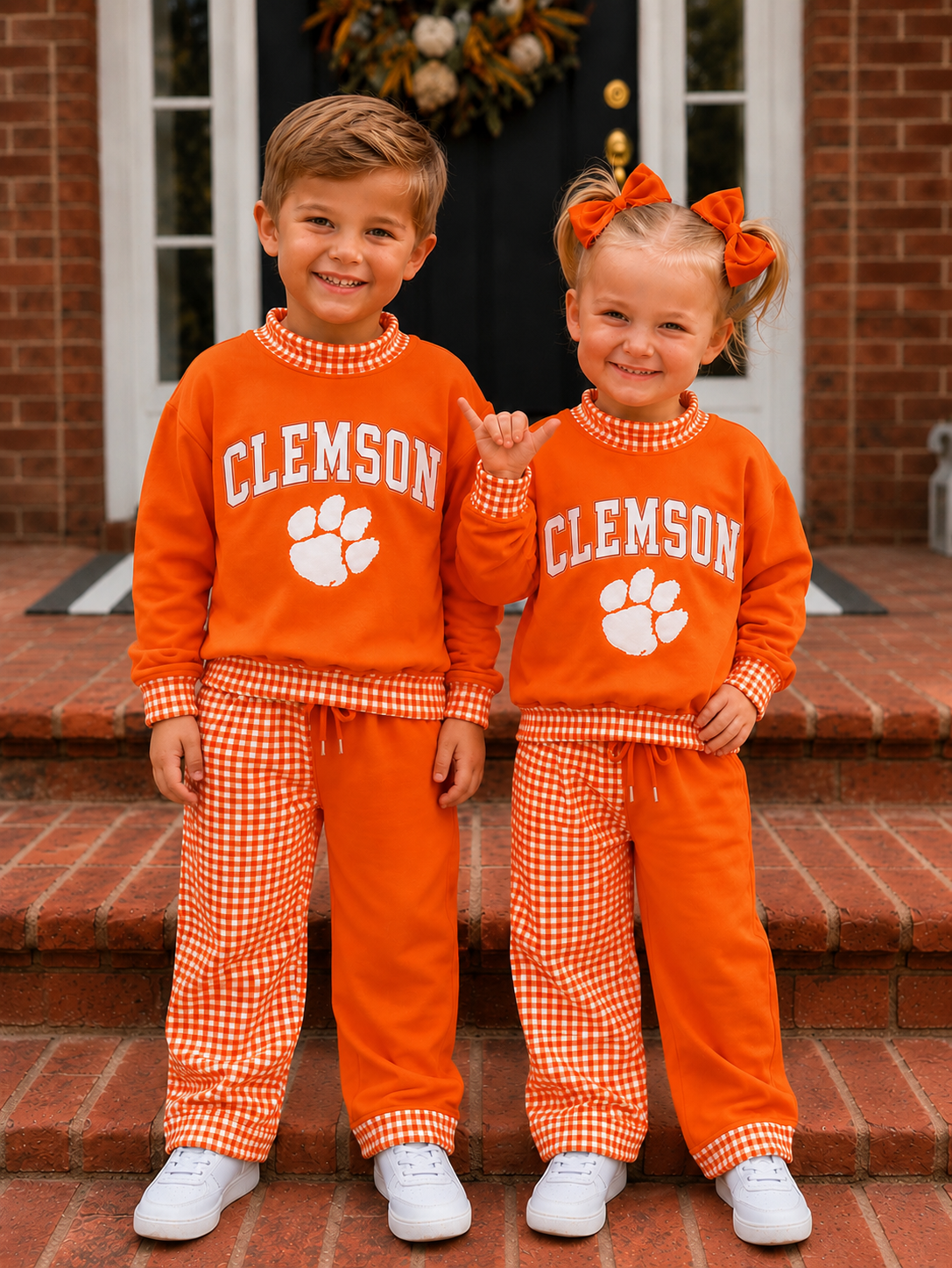 Clemson Plaid Pant Set
