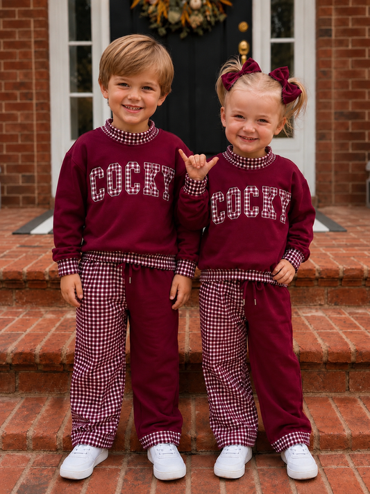Gamecock “Cocky” Plaid Pant Set