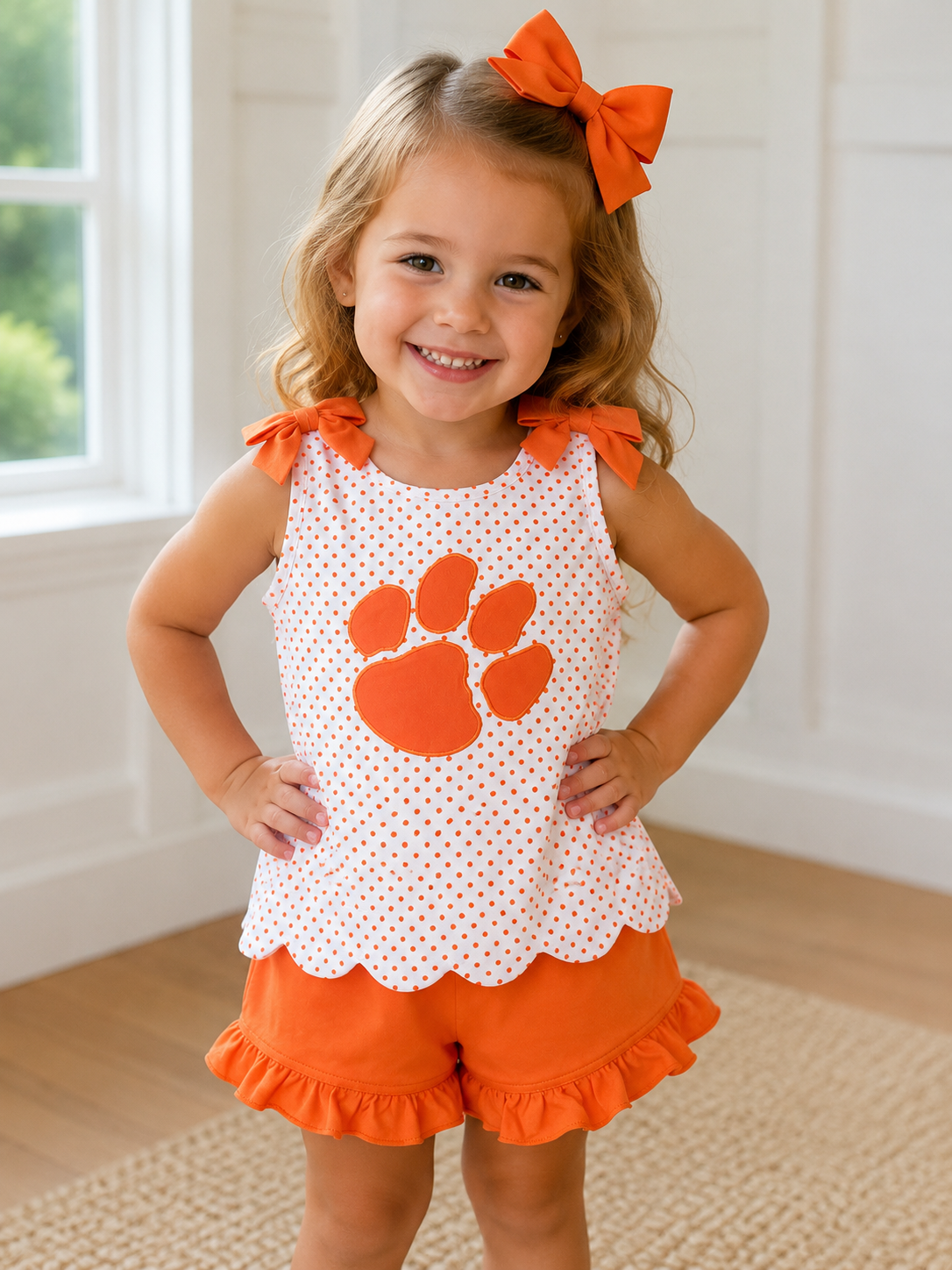Clemson Tigers Polka Dot Scallop Short Set