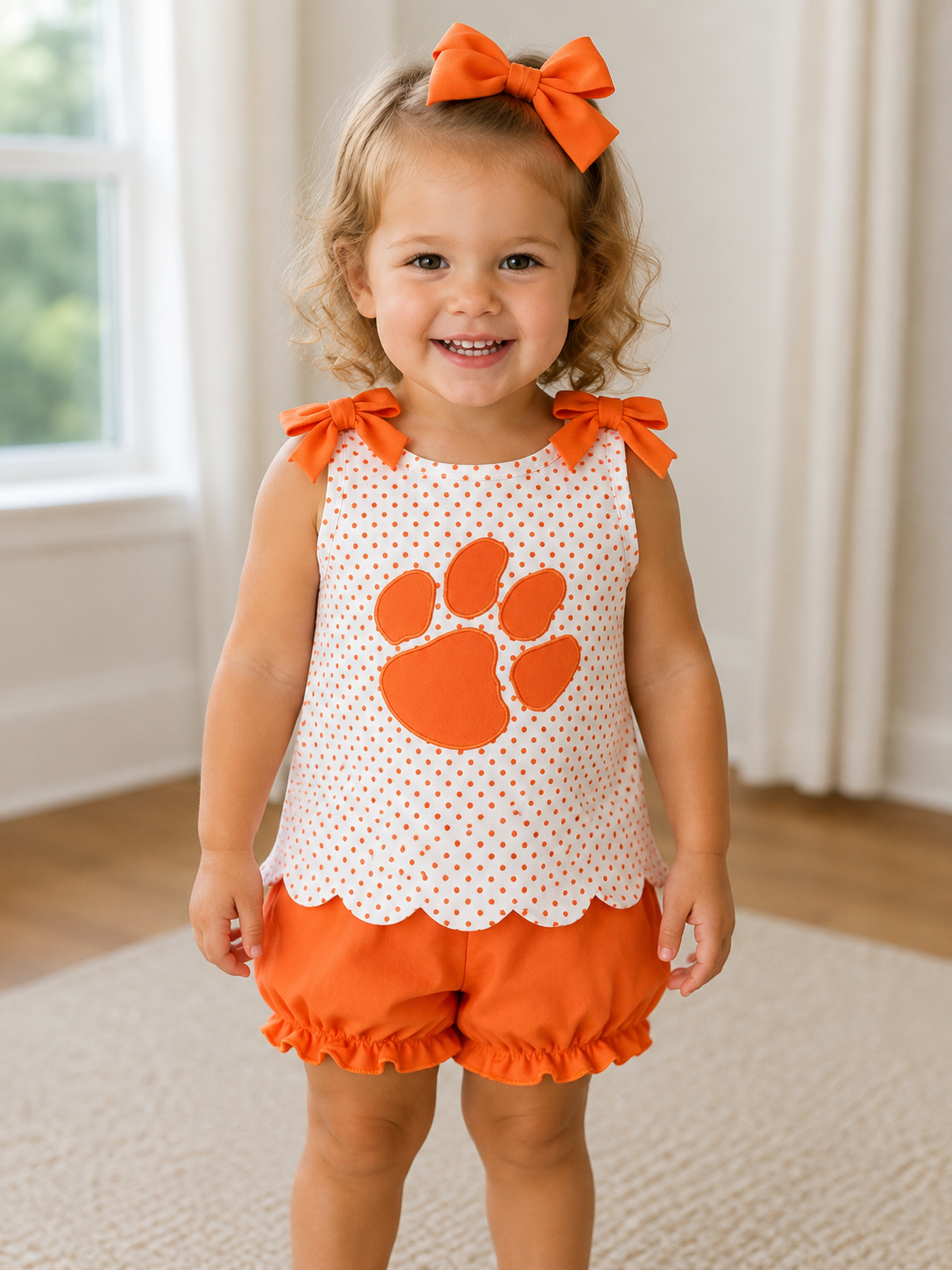 Clemson Tigers Polka Dot Diaper Set