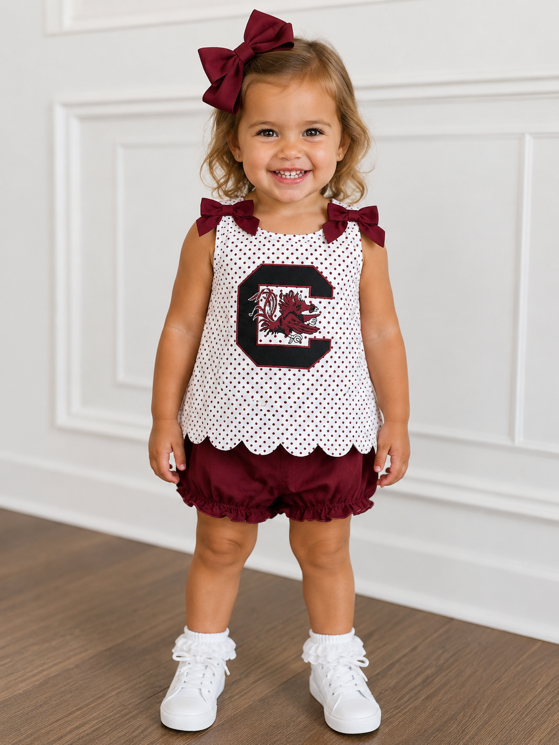 USC Gamecock Polka Dot Diaper Set