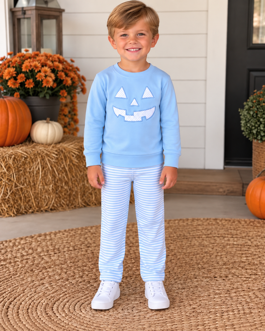 Boys striped jack-O-lantern set