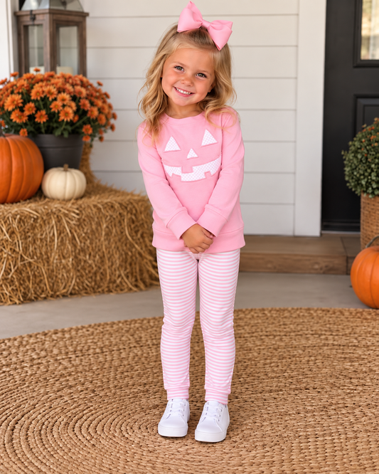 Girls pink jack-o-lantern set